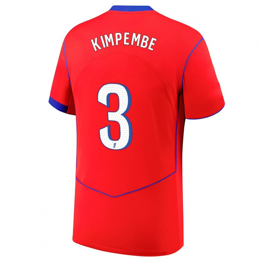Danxen Kobiety Presnel Kimpembe #3 Czerwono-Niebiesko-Biały Trzeci Komplet Koszulka 2025/26 Koszulki Klubowe