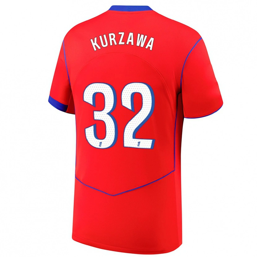 Danxen Kobiety Layvin Kurzawa #32 Czerwono-Niebiesko-Biały Trzeci Komplet Koszulka 2025/26 Koszulki Klubowe