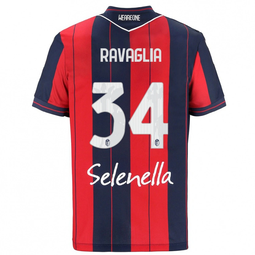 Danxen Dzieci Federico Ravaglia #34 Czerwony Granatowy Domowa Koszulka 2025/26 Koszulki Klubowe