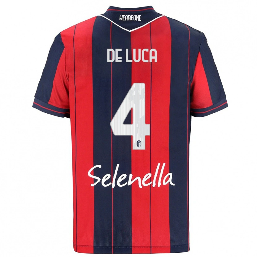 Danxen Dzieci Alessandro De Luca #4 Czerwony Granatowy Domowa Koszulka 2025/26 Koszulki Klubowe