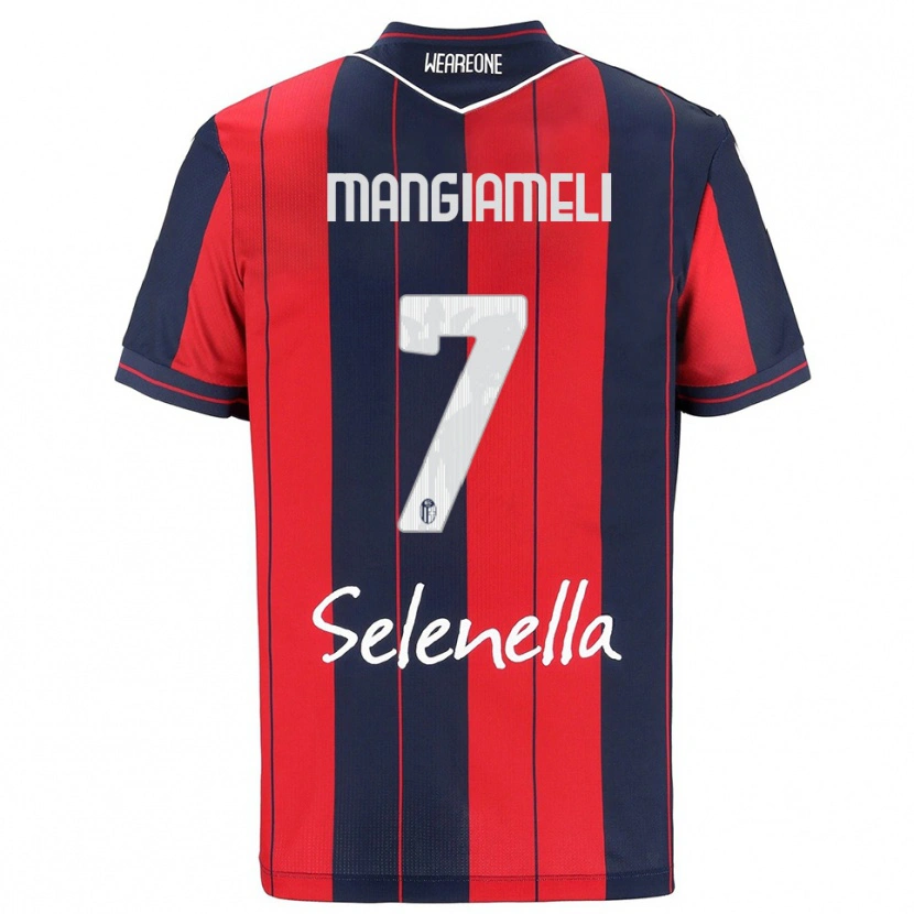 Danxen Dzieci Federico Mangiameli #7 Czerwony Granatowy Domowa Koszulka 2025/26 Koszulki Klubowe