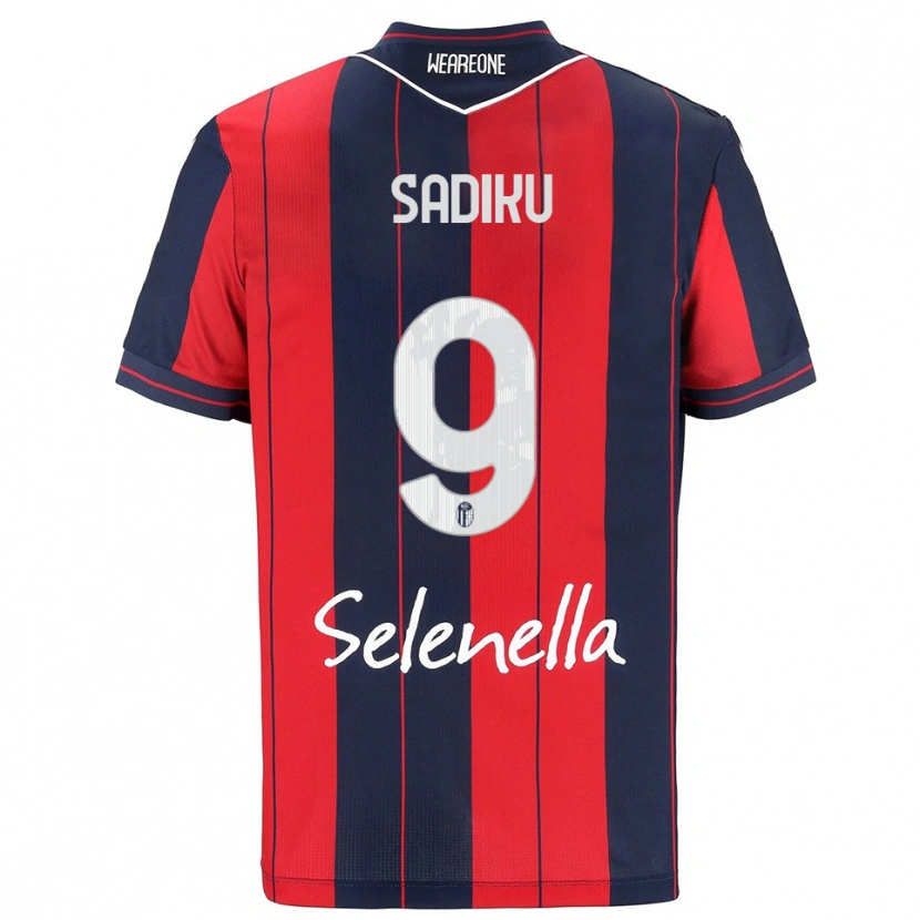 Danxen Dzieci Bamir Sadiku #9 Czerwony Granatowy Domowa Koszulka 2025/26 Koszulki Klubowe