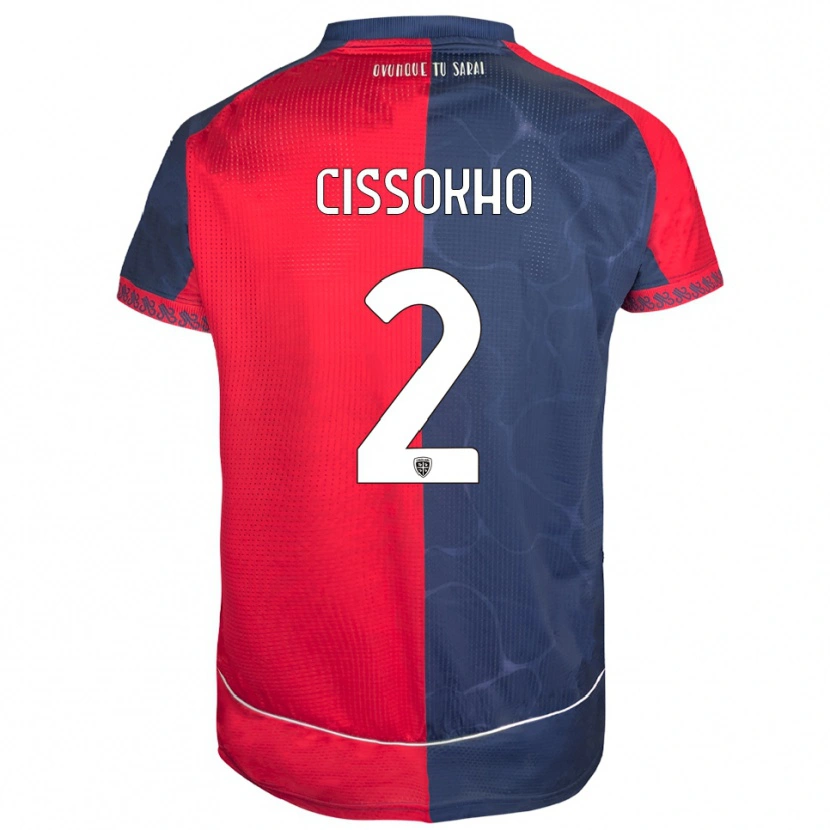 Danxen Dzieci Moussa Cissokho #2 Czerwony Granatowy Domowa Koszulka 2025/26 Koszulki Klubowe