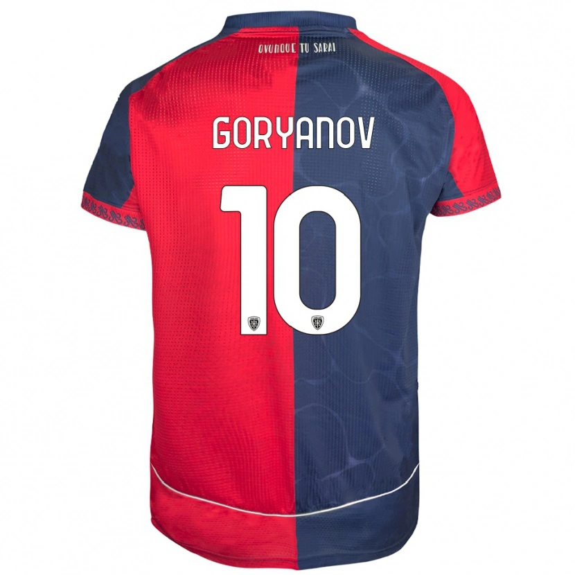 Danxen Dzieci Kristiyan Goryanov #10 Czerwony Granatowy Domowa Koszulka 2025/26 Koszulki Klubowe