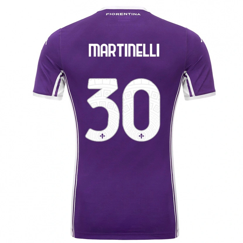 Danxen Dzieci Tommaso Martinelli #30 Fioletowy Biały Domowa Koszulka 2025/26 Koszulki Klubowe