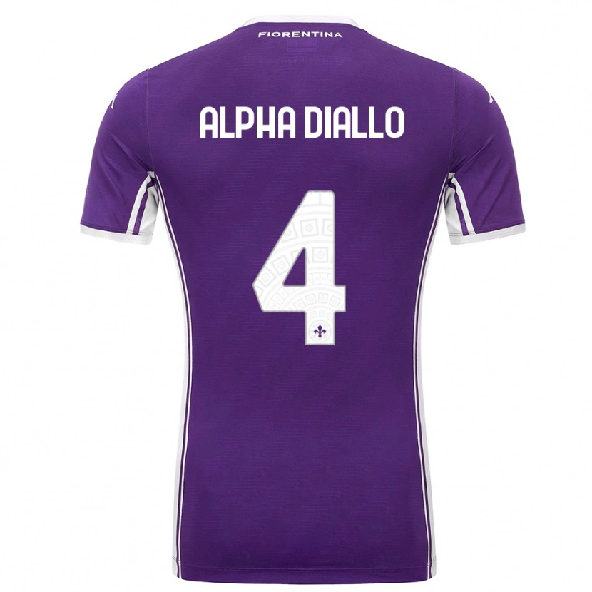 Danxen Dzieci Mamadou Alpha Diallo #4 Fioletowy Biały Domowa Koszulka 2025/26 Koszulki Klubowe