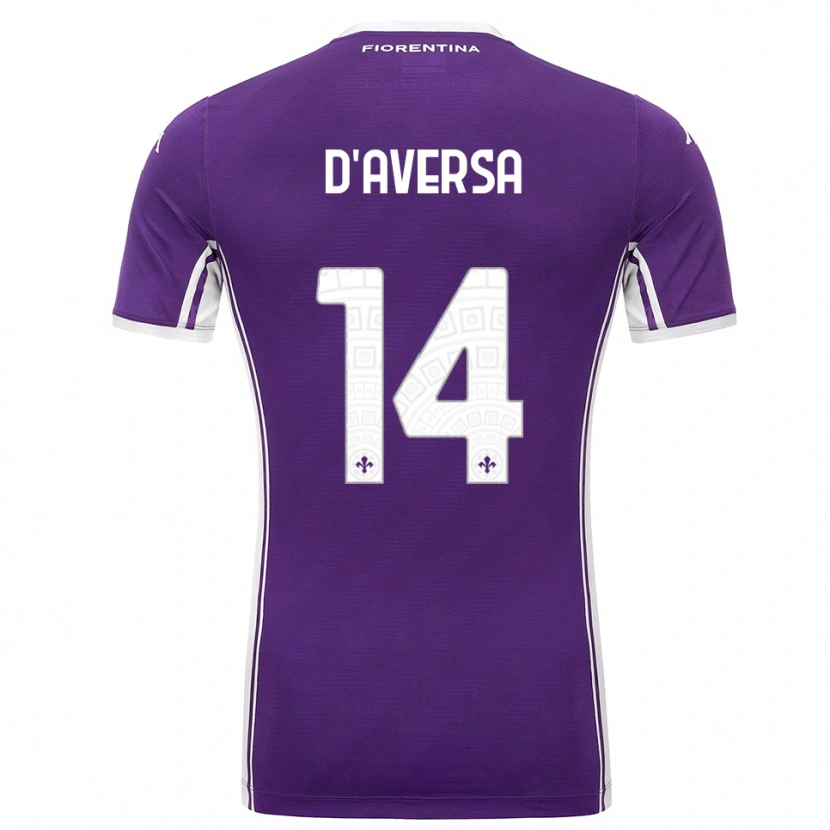 Danxen Dzieci Simone D'aversa #14 Fioletowy Biały Domowa Koszulka 2025/26 Koszulki Klubowe