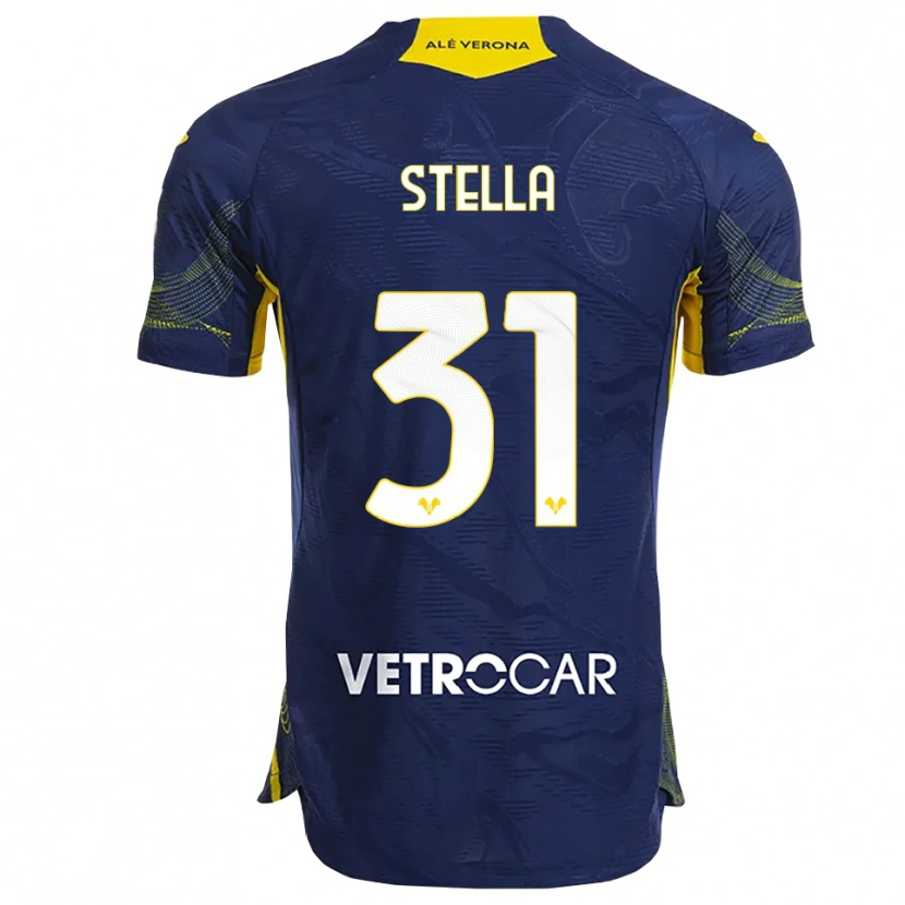 Danxen Dzieci Kevin Stella #31 Granatowy Żółty Domowa Koszulka 2025/26 Koszulki Klubowe