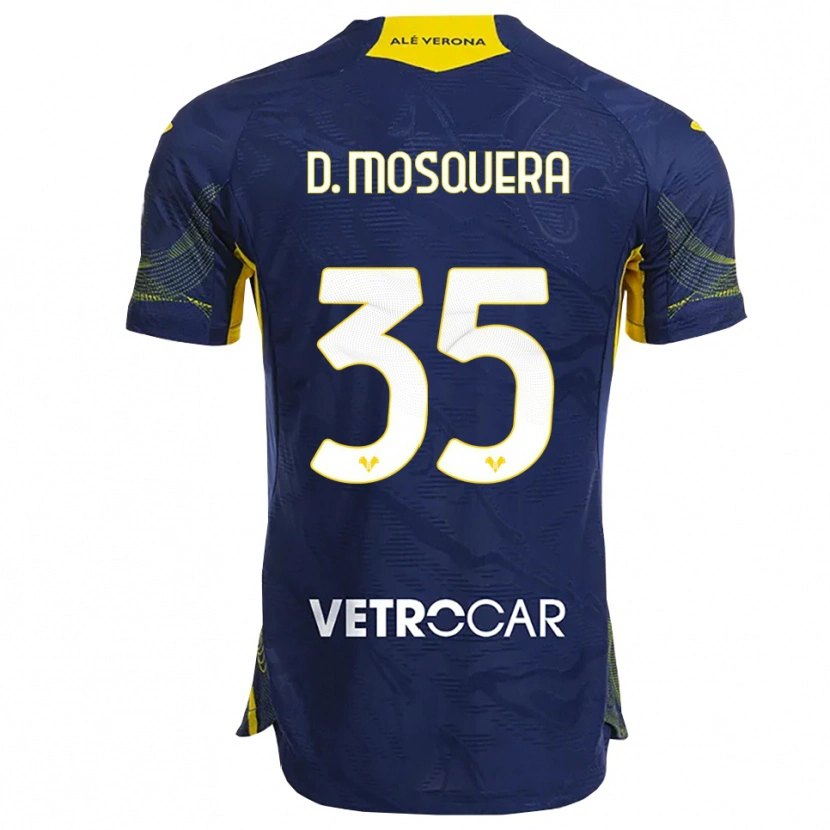 Danxen Dzieci Daniel Mosquera #35 Granatowy Żółty Domowa Koszulka 2025/26 Koszulki Klubowe