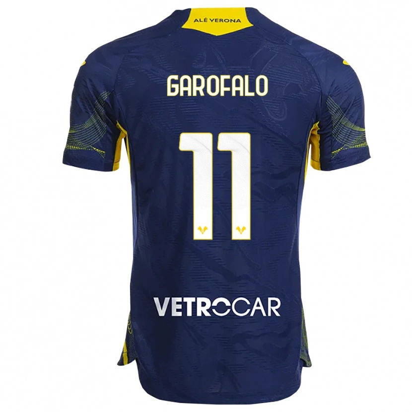 Danxen Dzieci Lorenzo Garofalo #11 Granatowy Żółty Domowa Koszulka 2025/26 Koszulki Klubowe