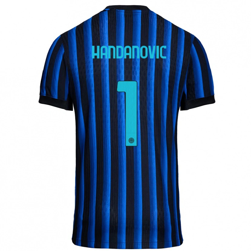 Danxen Dzieci Samir Handanovic #1 Czarny Niebieski Domowa Koszulka 2025/26 Koszulki Klubowe
