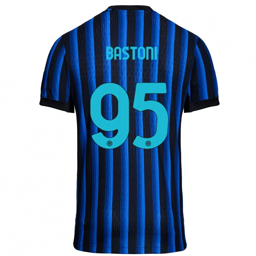 Danxen Dzieci Alessandro Bastoni #95 Czarny Niebieski Domowa Koszulka 2025/26 Koszulki Klubowe
