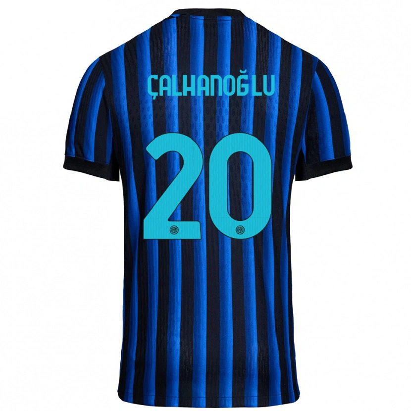 Danxen Dzieci Hakan Çalhanoğlu #20 Czarny Niebieski Domowa Koszulka 2025/26 Koszulki Klubowe
