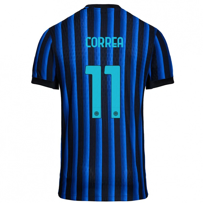 Danxen Dzieci Joaquin Correa #11 Czarny Niebieski Domowa Koszulka 2025/26 Koszulki Klubowe