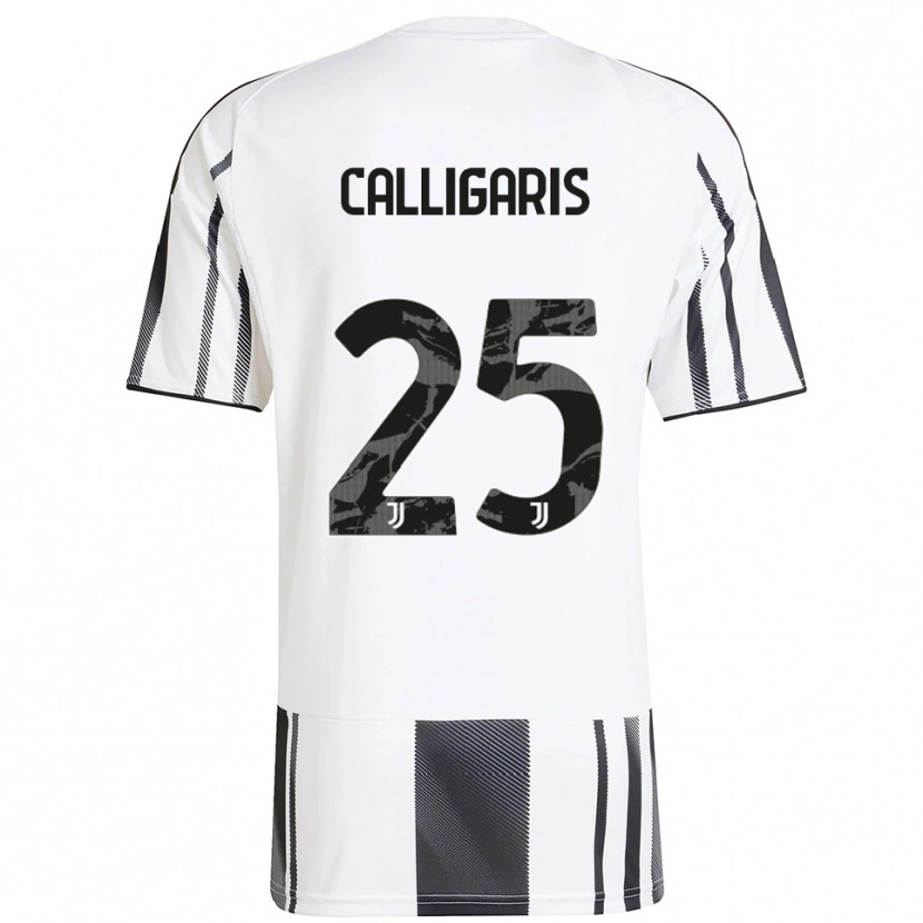Danxen Dzieci Viola Calligaris #25 Biały Czarny Domowa Koszulka 2025/26 Koszulki Klubowe