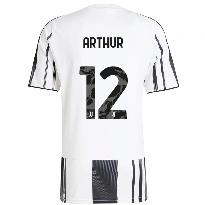 Danxen Dzieci Arthur Melo #12 Biały Czarny Domowa Koszulka 2025/26 Koszulki Klubowe