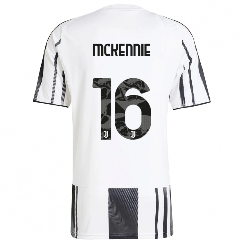 Danxen Dzieci Weston Mckennie #16 Biały Czarny Domowa Koszulka 2025/26 Koszulki Klubowe