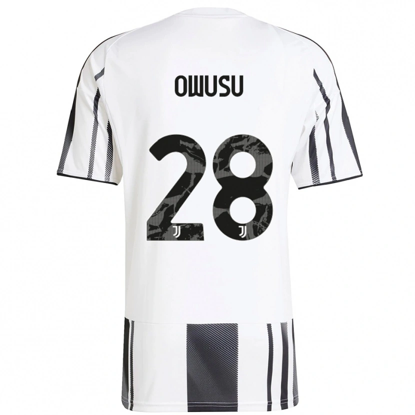Danxen Dzieci Augusto Owusu #28 Biały Czarny Domowa Koszulka 2025/26 Koszulki Klubowe