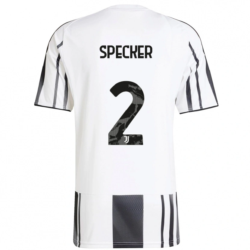 Danxen Dzieci Stefano Specker #2 Biały Czarny Domowa Koszulka 2025/26 Koszulki Klubowe