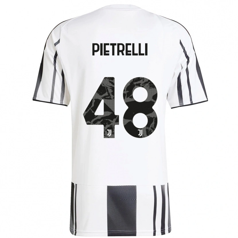 Danxen Dzieci Alessandro Pietrelli #48 Biały Czarny Domowa Koszulka 2025/26 Koszulki Klubowe