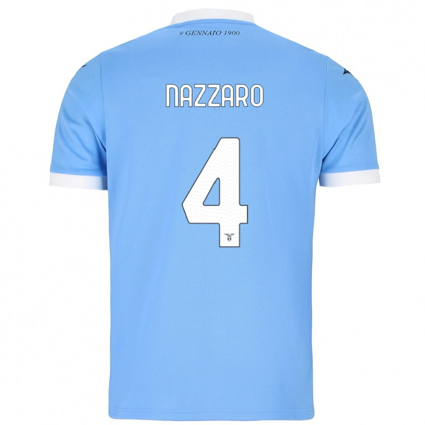 Danxen Dzieci Marco Nazzaro #4 Błękitny Biały Domowa Koszulka 2025/26 Koszulki Klubowe