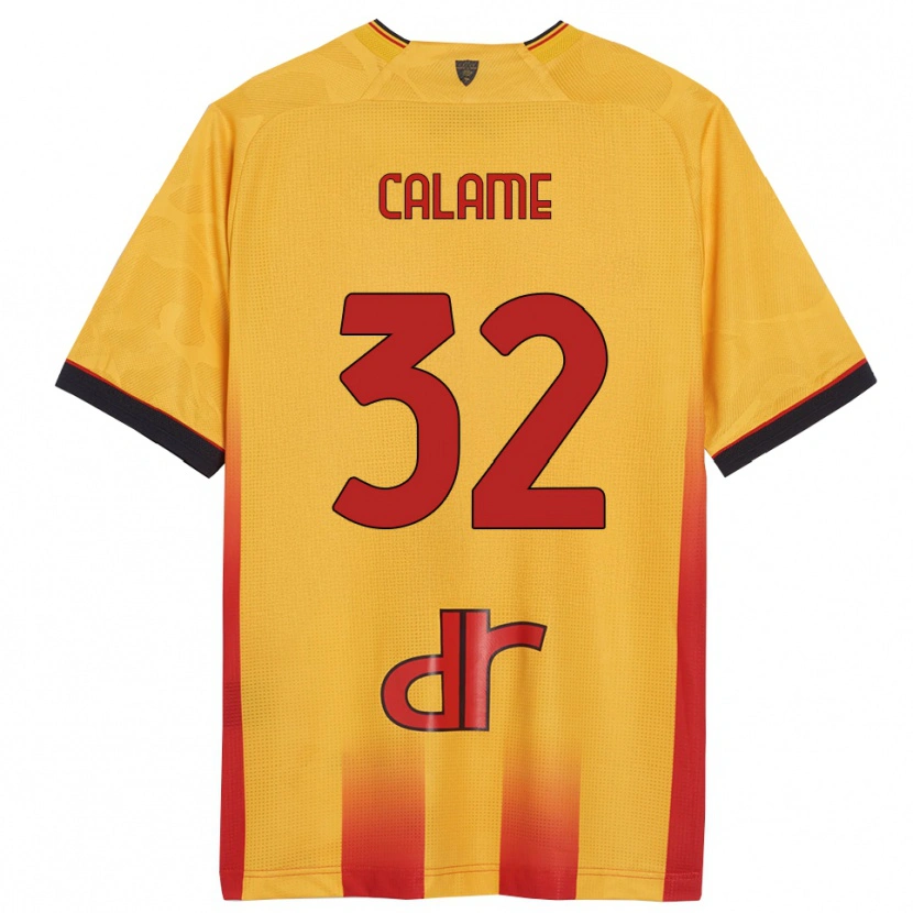 Danxen Dzieci Marouane Calame #32 Żółty Pomarańczowy Domowa Koszulka 2025/26 Koszulki Klubowe