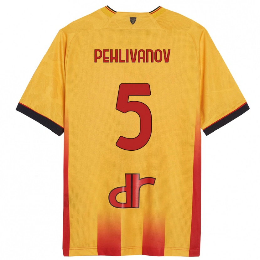 Danxen Dzieci Cristian Pehlivanov #5 Żółty Pomarańczowy Domowa Koszulka 2025/26 Koszulki Klubowe
