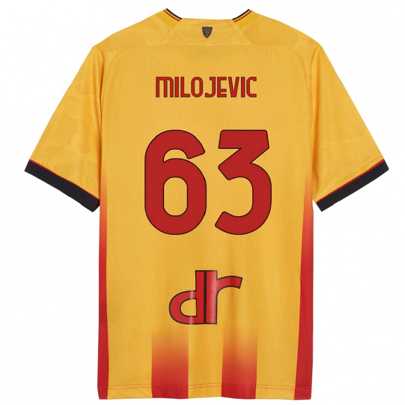 Danxen Dzieci Nemanja Milojevic #63 Żółty Pomarańczowy Domowa Koszulka 2025/26 Koszulki Klubowe