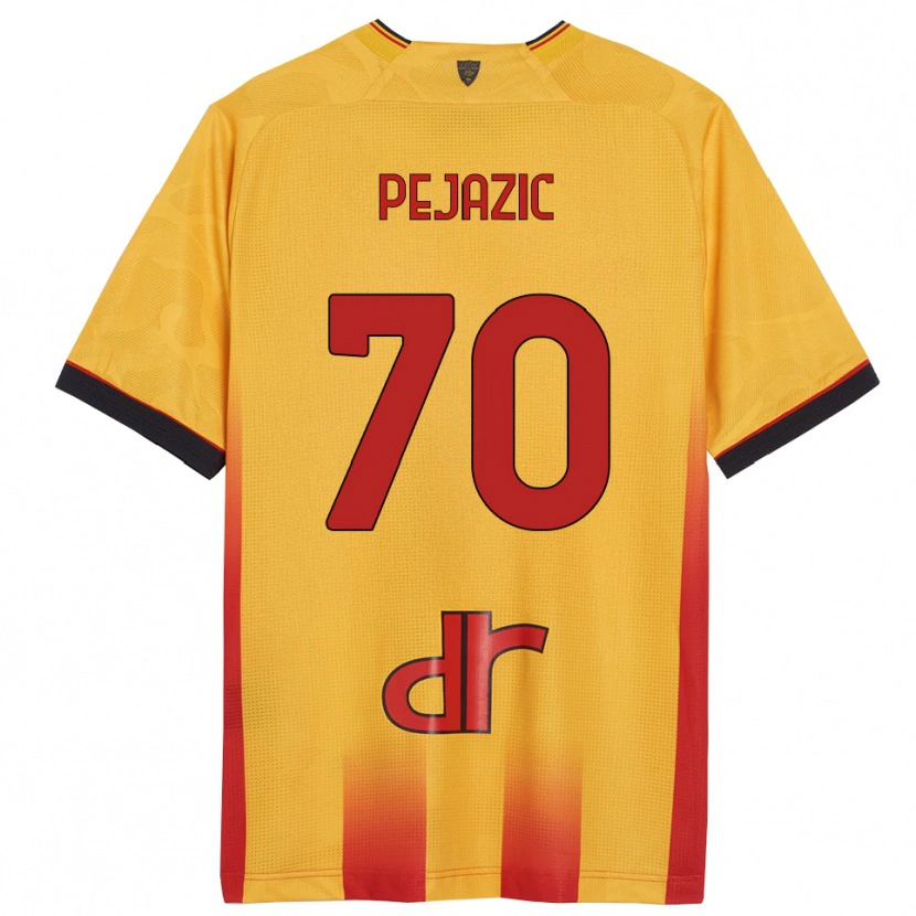 Danxen Dzieci Mario Pejazic #70 Żółty Pomarańczowy Domowa Koszulka 2025/26 Koszulki Klubowe