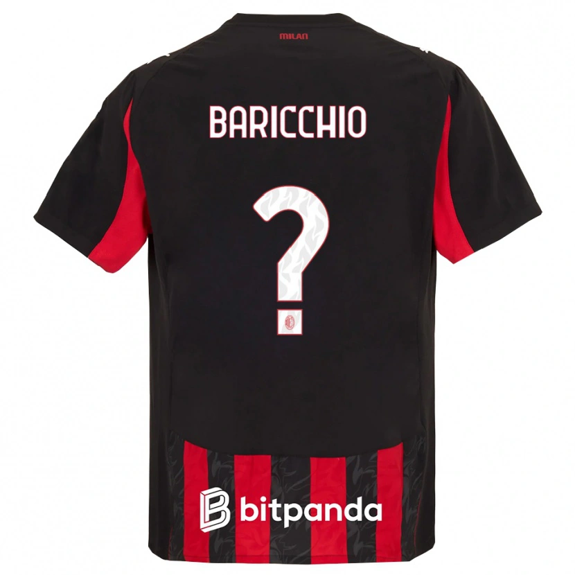Danxen Dzieci Luca Baricchio #0 Czerwony Czarny Domowa Koszulka 2025/26 Koszulki Klubowe