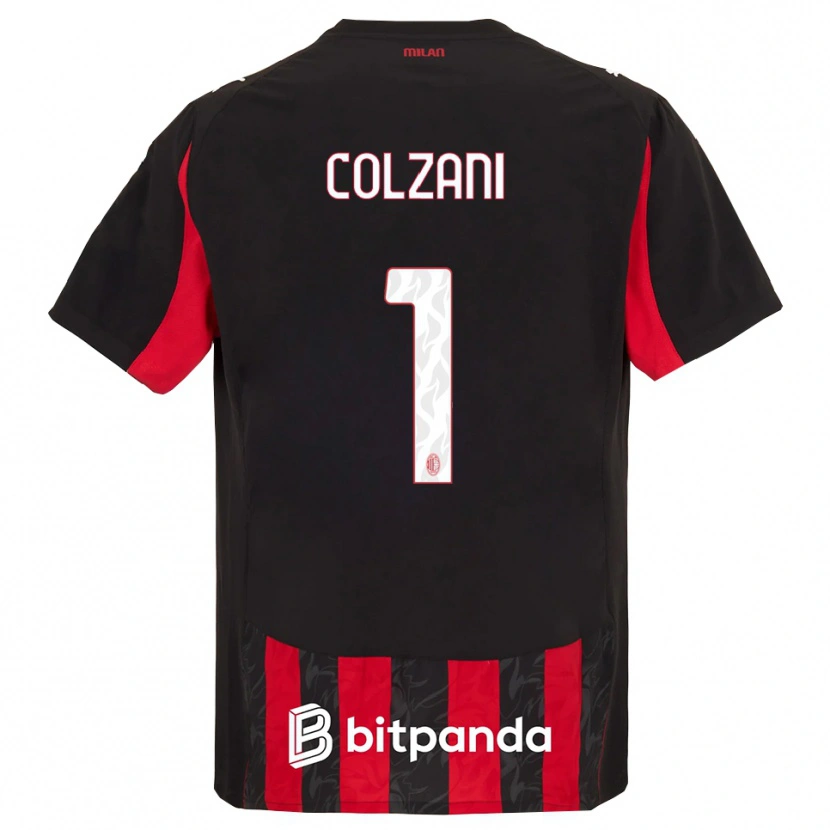 Danxen Dzieci Edoardo Colzani #1 Czerwony Czarny Domowa Koszulka 2025/26 Koszulki Klubowe