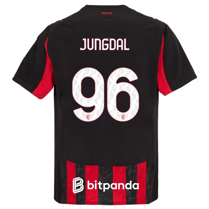 Danxen Dzieci Andreas Jungdal #96 Czerwony Czarny Domowa Koszulka 2025/26 Koszulki Klubowe