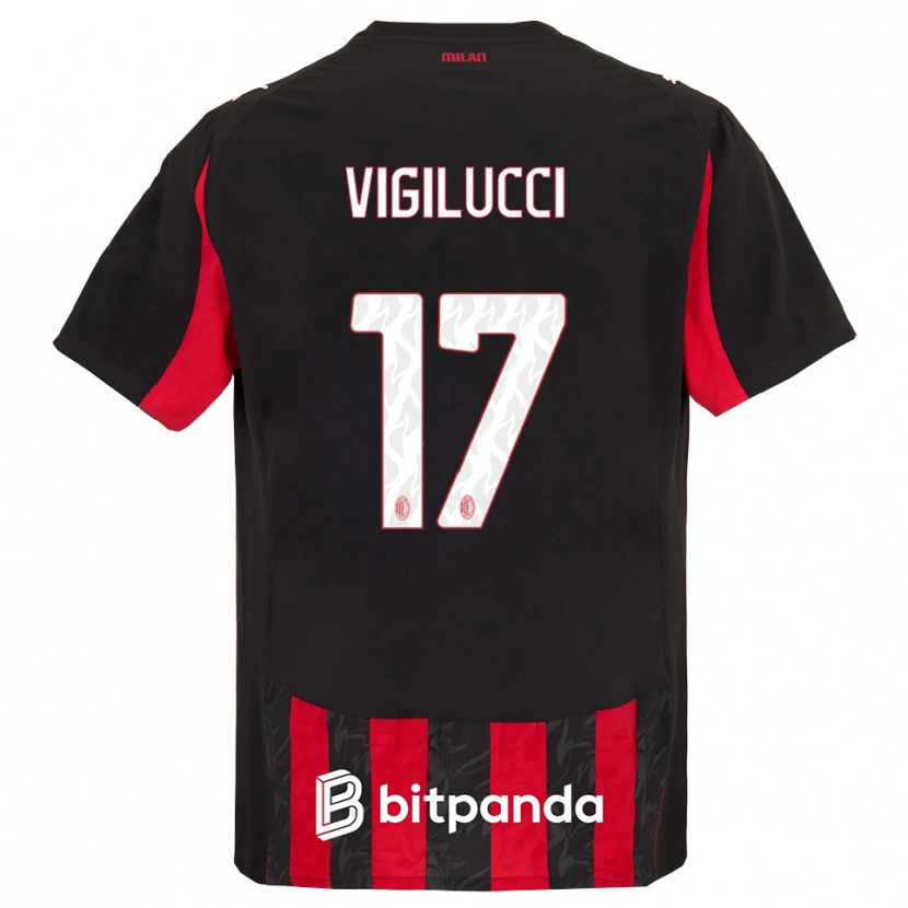 Danxen Dzieci Valery Vigilucci #17 Czerwony Czarny Domowa Koszulka 2025/26 Koszulki Klubowe