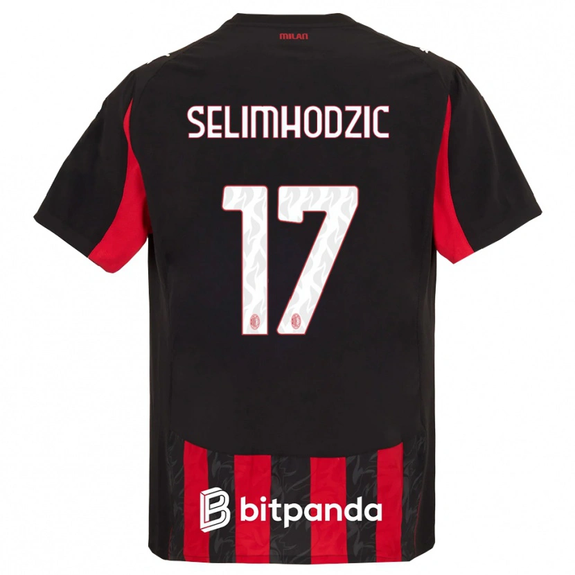 Danxen Dzieci Noa Selimhodzic #17 Czerwony Czarny Domowa Koszulka 2025/26 Koszulki Klubowe