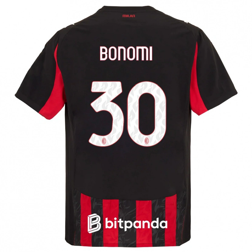 Danxen Dzieci Alessandro Bonomi #30 Czerwony Czarny Domowa Koszulka 2025/26 Koszulki Klubowe