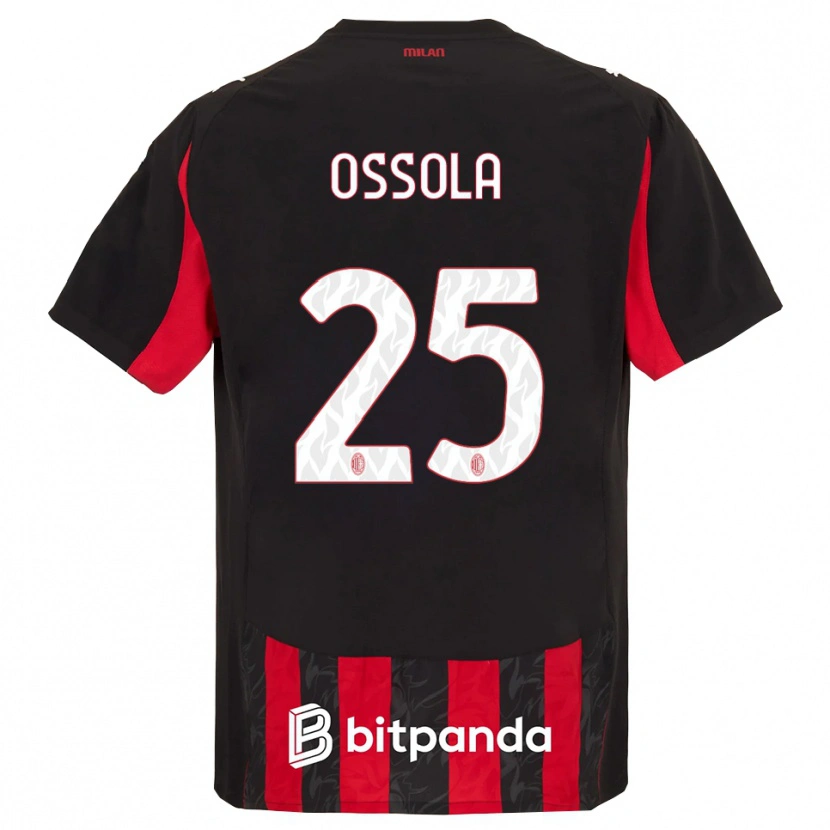 Danxen Dzieci Lorenzo Ossola #25 Czerwony Czarny Domowa Koszulka 2025/26 Koszulki Klubowe
