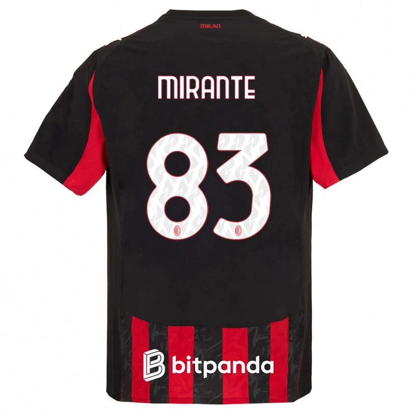 Danxen Dzieci Antonio Mirante #83 Czerwony Czarny Domowa Koszulka 2025/26 Koszulki Klubowe