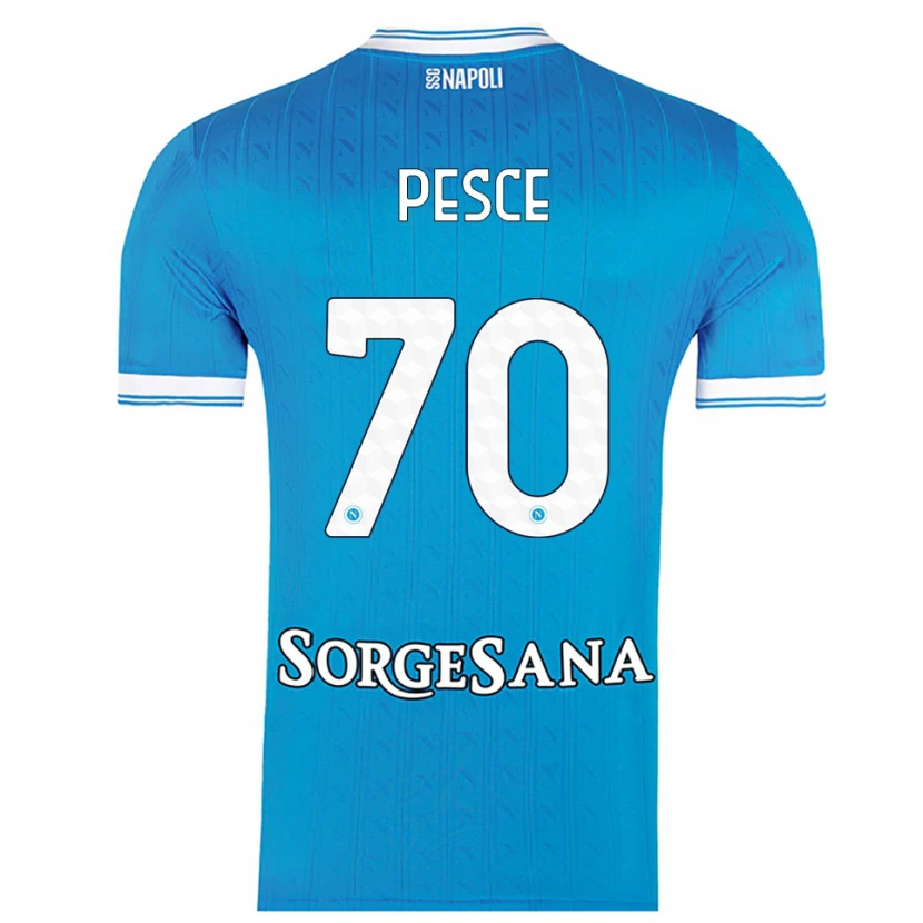 Danxen Dzieci Antonio Pesce #70 Błękitny Biały Domowa Koszulka 2025/26 Koszulki Klubowe
