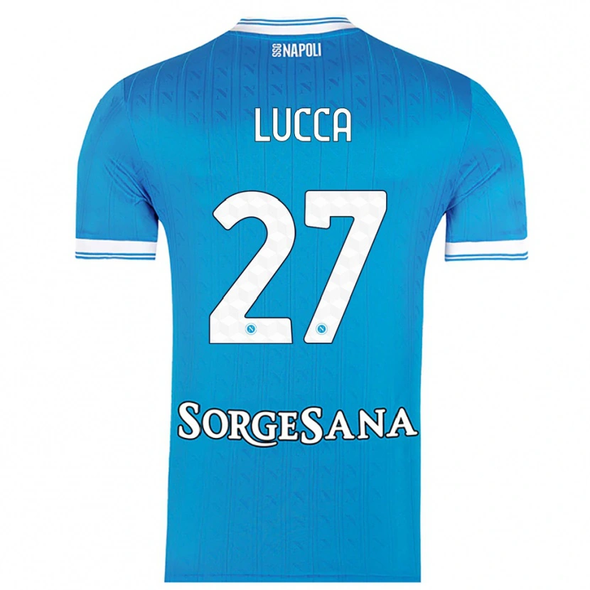 Danxen Dzieci Lorenzo Lucca #27 Błękitny Biały Domowa Koszulka 2025/26 Koszulki Klubowe