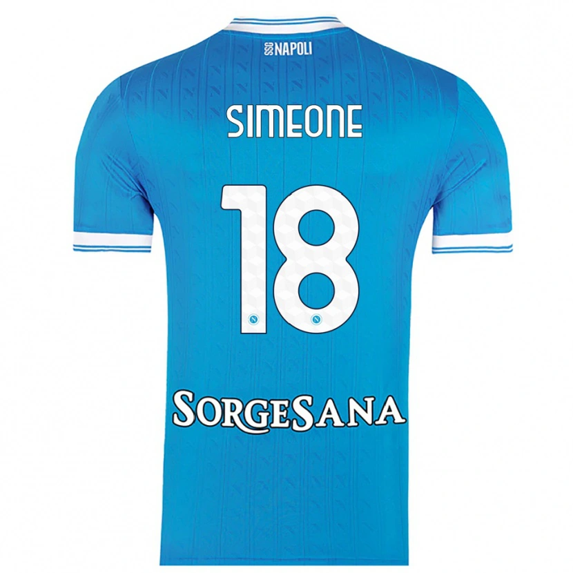 Danxen Dzieci Giovanni Simeone #18 Błękitny Biały Domowa Koszulka 2025/26 Koszulki Klubowe