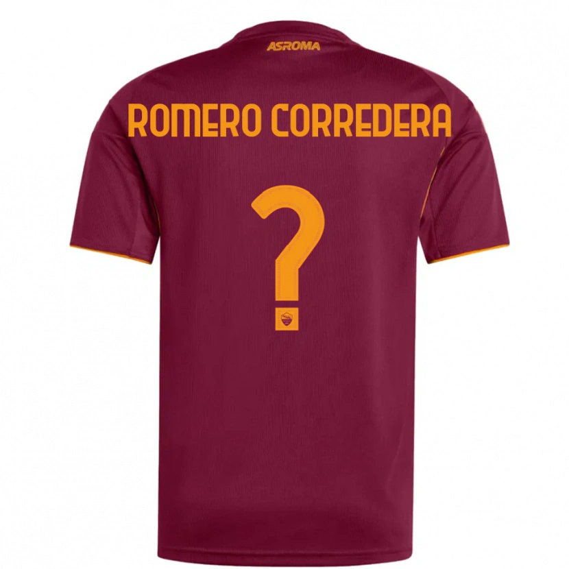 Danxen Dzieci Miguel Romero Corredera #0 Burgundowy Pomarańczowy Domowa Koszulka 2025/26 Koszulki Klubowe