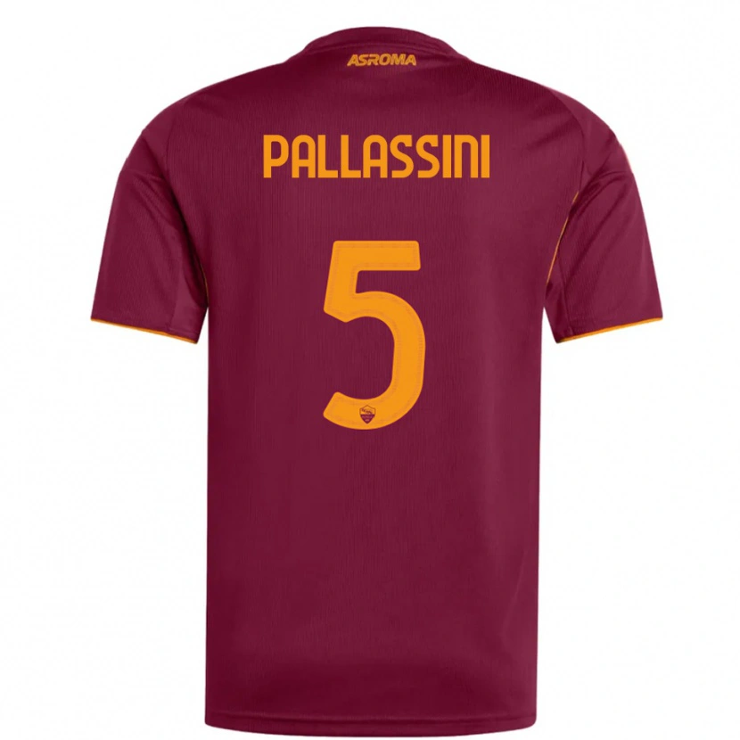 Danxen Dzieci Luca Pallassini #5 Burgundowy Pomarańczowy Domowa Koszulka 2025/26 Koszulki Klubowe