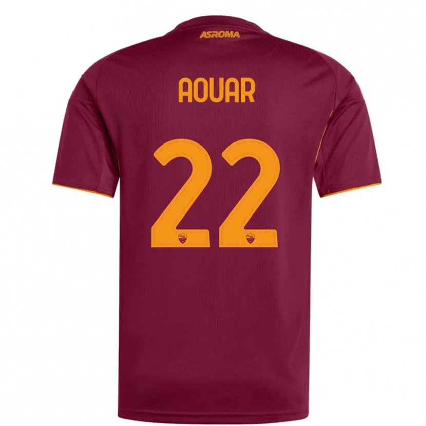 Danxen Dzieci Houssem Aouar #22 Burgundowy Pomarańczowy Domowa Koszulka 2025/26 Koszulki Klubowe