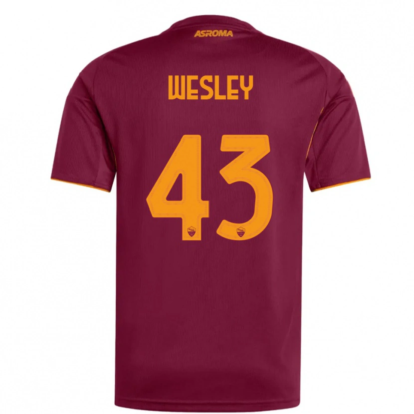 Danxen Dzieci Wesley #43 Burgundowy Pomarańczowy Domowa Koszulka 2025/26 Koszulki Klubowe