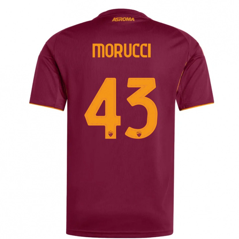 Danxen Dzieci Edoardo Morucci #43 Burgundowy Pomarańczowy Domowa Koszulka 2025/26 Koszulki Klubowe