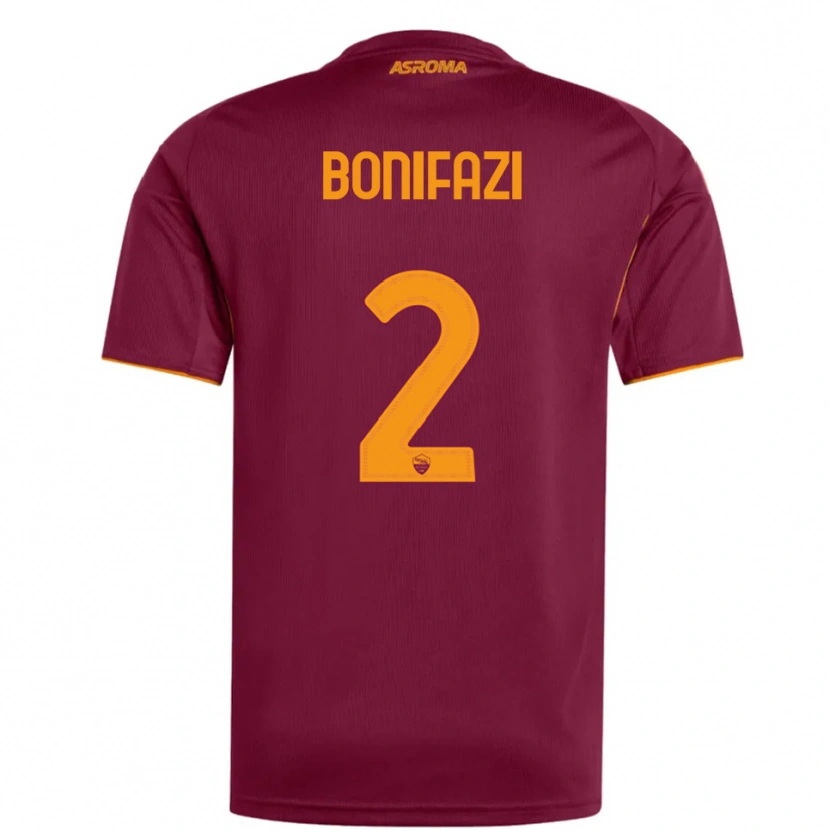 Danxen Dzieci Giampaolo Bonifazi #2 Burgundowy Pomarańczowy Domowa Koszulka 2025/26 Koszulki Klubowe