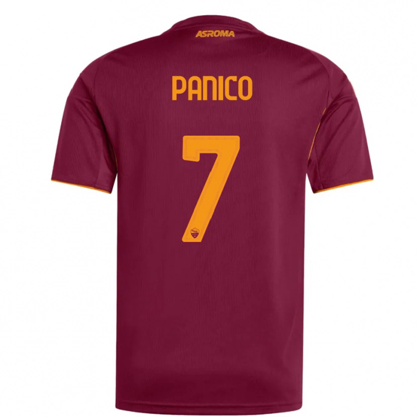 Danxen Dzieci Francesco Panico #7 Burgundowy Pomarańczowy Domowa Koszulka 2025/26 Koszulki Klubowe