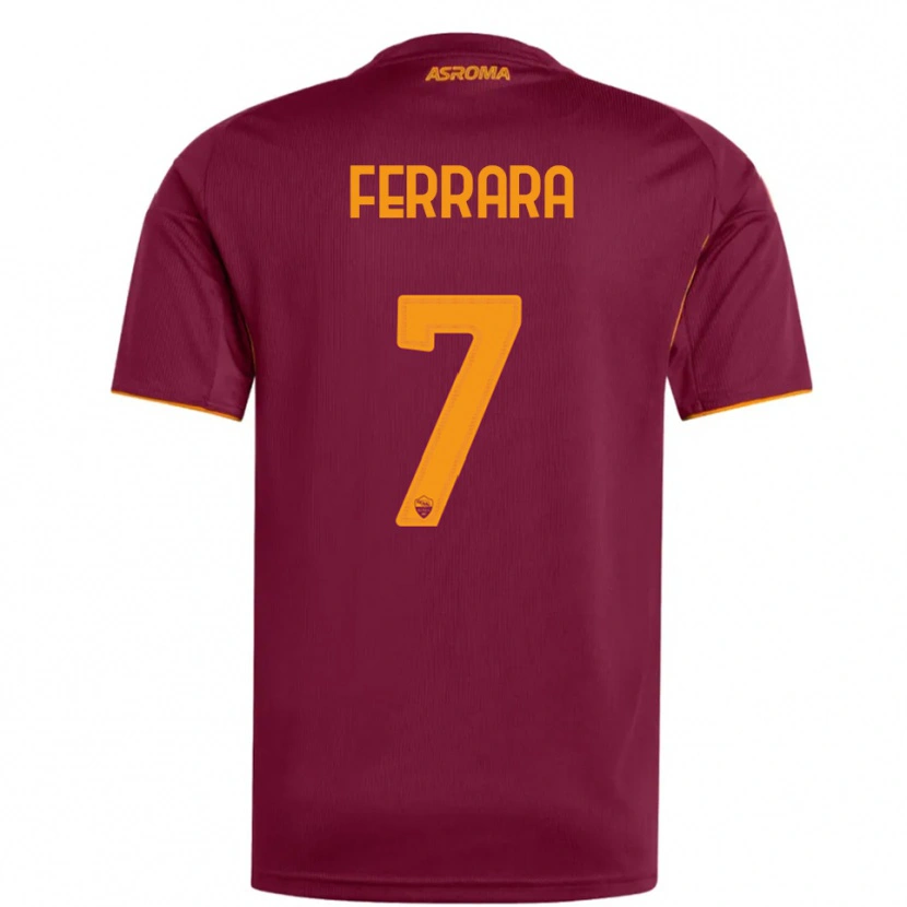 Danxen Dzieci Francesco Ferrara #7 Burgundowy Pomarańczowy Domowa Koszulka 2025/26 Koszulki Klubowe