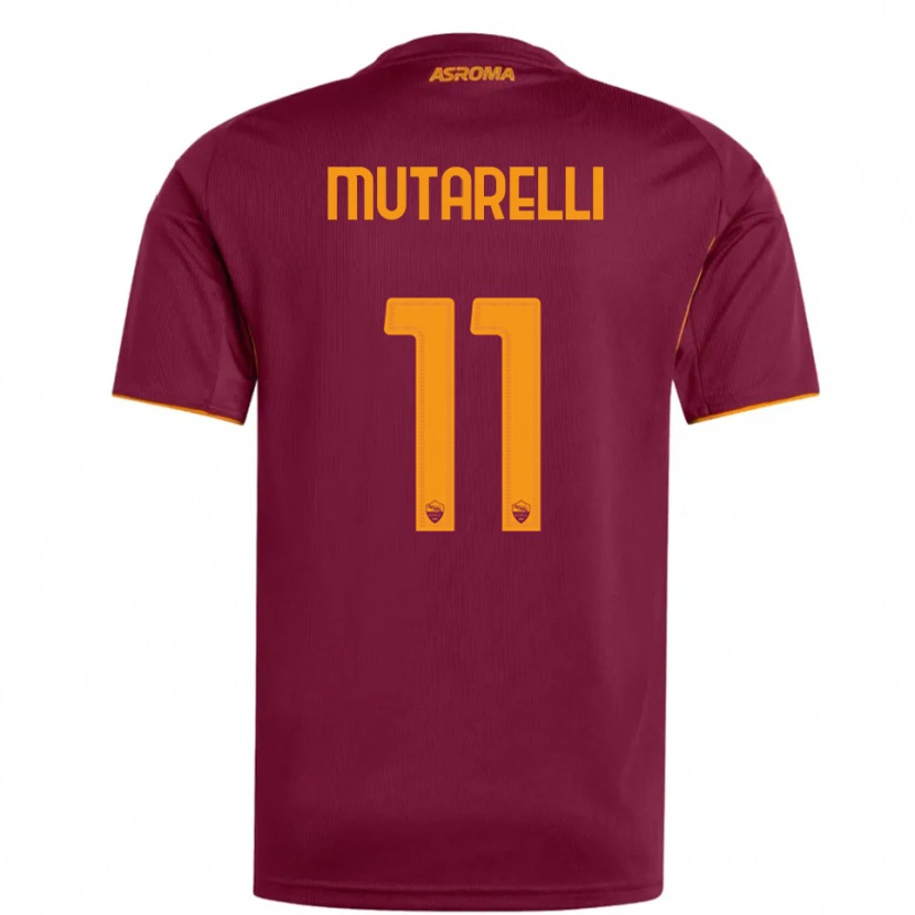 Danxen Dzieci Matteo Mutarelli #11 Burgundowy Pomarańczowy Domowa Koszulka 2025/26 Koszulki Klubowe