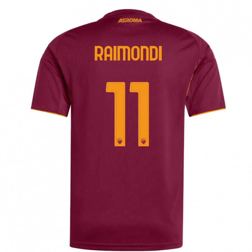 Danxen Dzieci Simone Raimondi #11 Burgundowy Pomarańczowy Domowa Koszulka 2025/26 Koszulki Klubowe